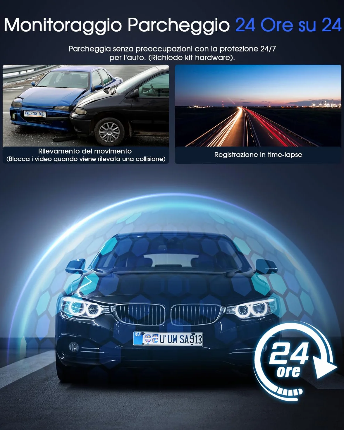 Avylet 2K Dash Cam Auto Wi-Fi, 1440P Mini Dashcam IPS 1.5'', Telecamera per Auto con APP, GPS Esterno, WDR Visione Notturna,Grandangolo 170°, 24H Monitor di Parcheggio, G-Sensor, Registrazione in Loop
