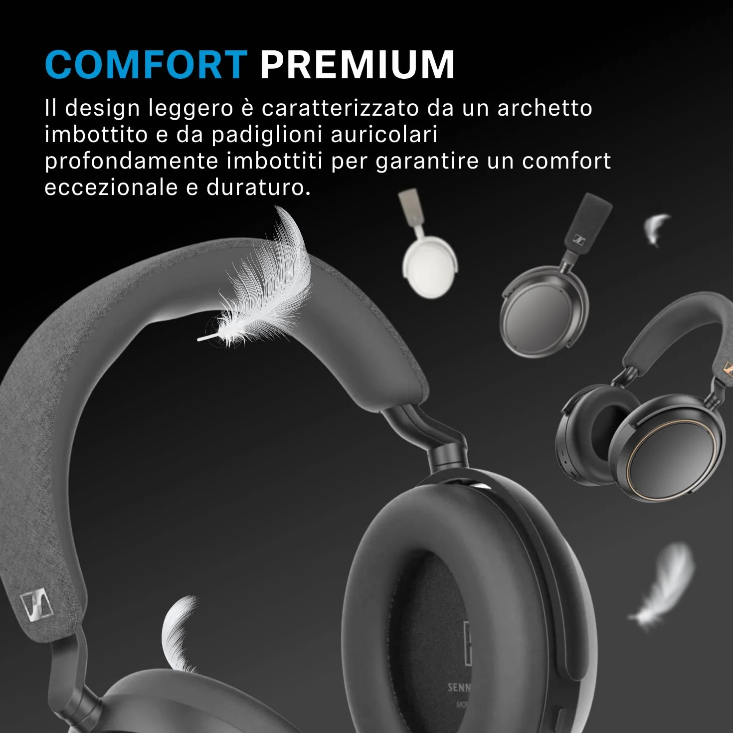 Sennheiser MOMENTUM 4 Wireless Special Edition: Bluetooth per telefonate cristalline con cancellazione adattiva del rumore, 60 h di autonomia e design pieghevole leggero, Nero/Rame