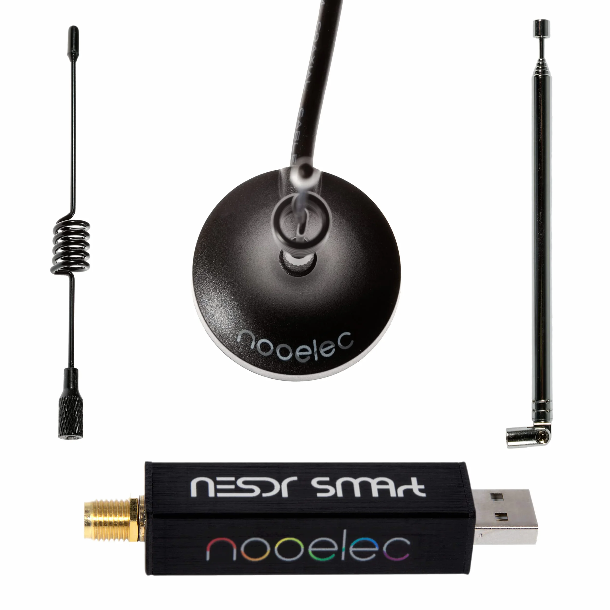 Nooelec RTL-SDR v5 Bundle NESDR SMArt HF/VHF/UHF 100kHz-1.75GHz Software Defined Radio con 0.5 PPM TCXO SMA Custodia Alluminio 3 Antenne RTL2832U R820T2
