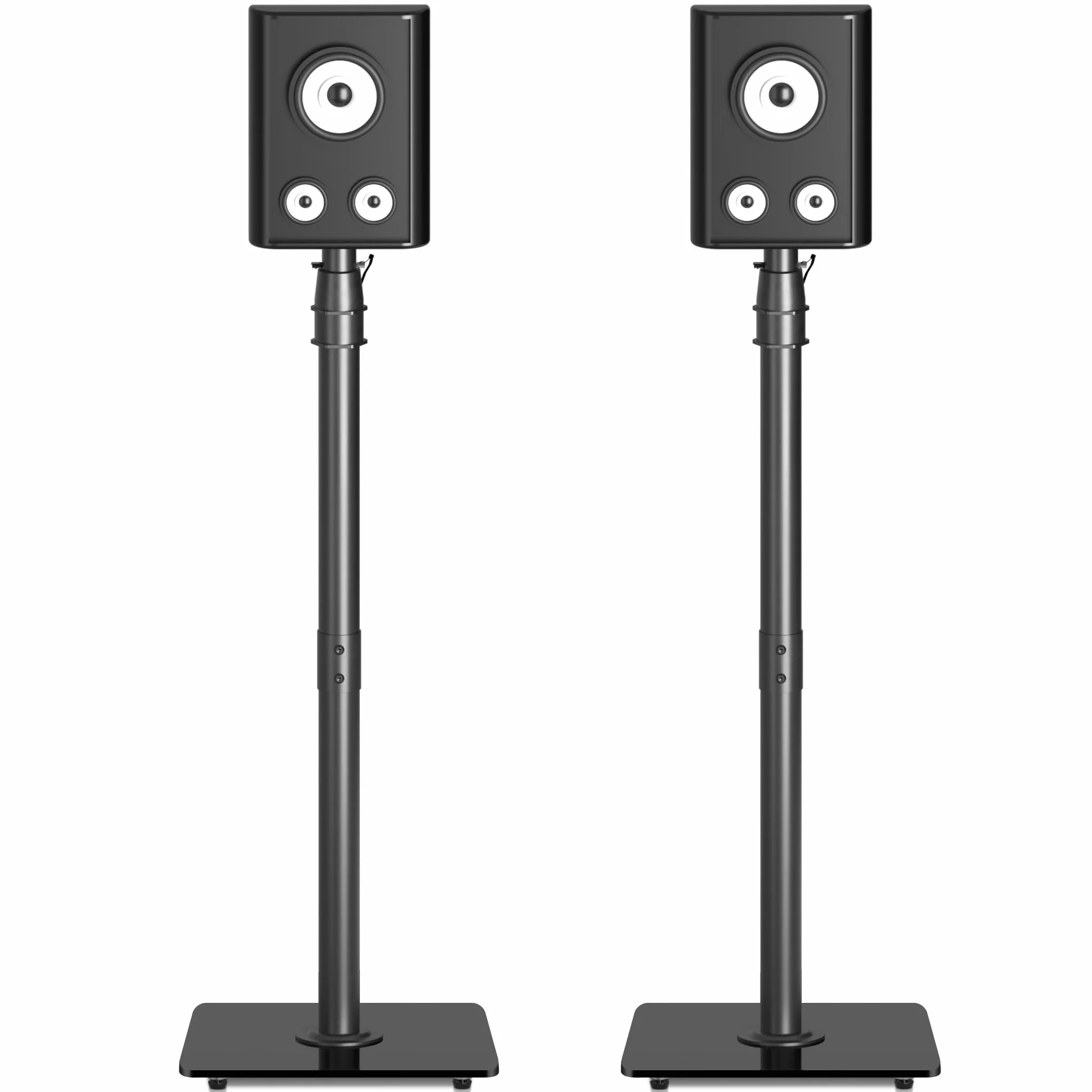 Suptek Supporti da pavimento per altoparlanti robusti in coppia Altezza regolabile 86-113 cm 10 kg