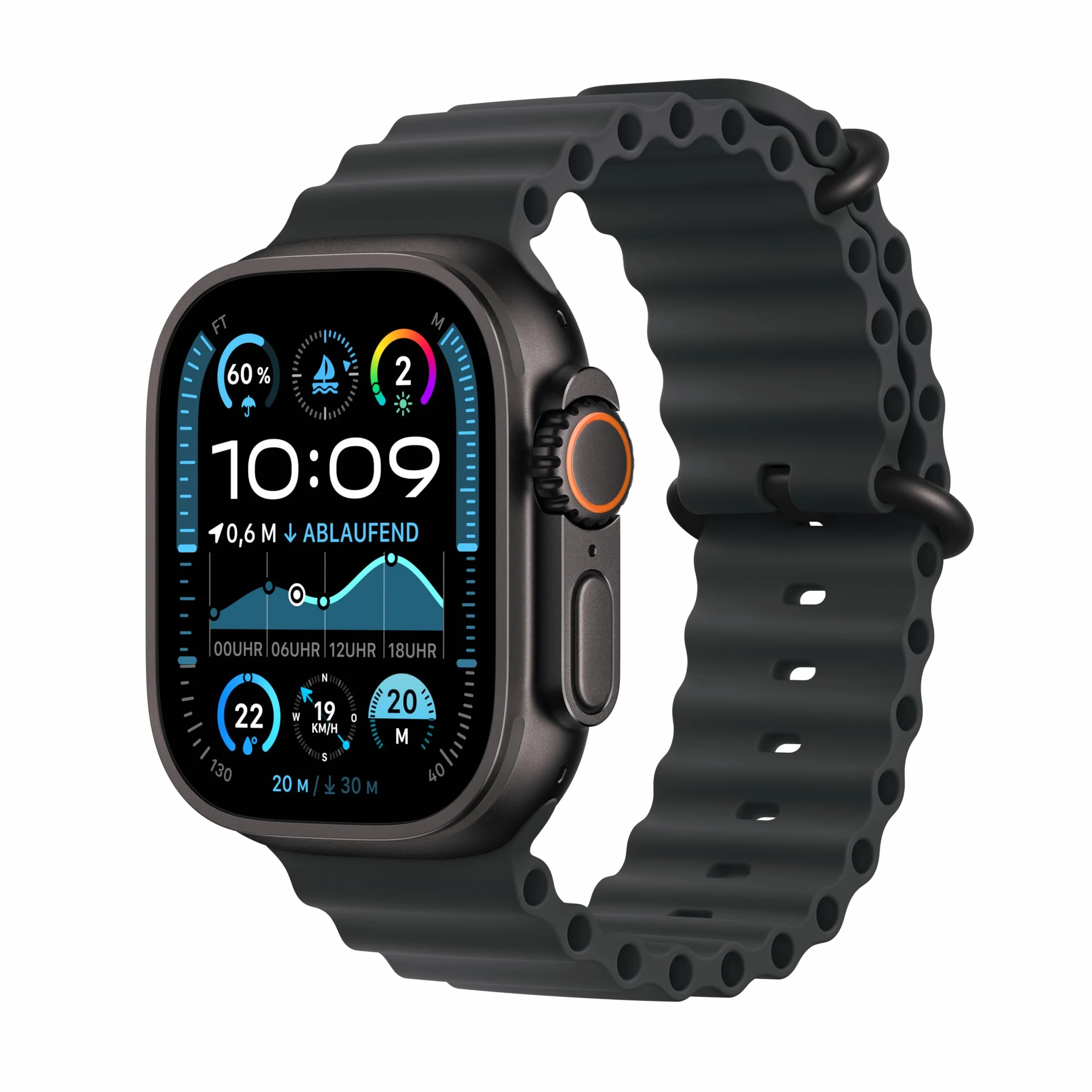 Apple Watch Ultra 2 GPS + Cellular 49mm Cassa in titanio nero Cinturino oceano nero Ricondizionato