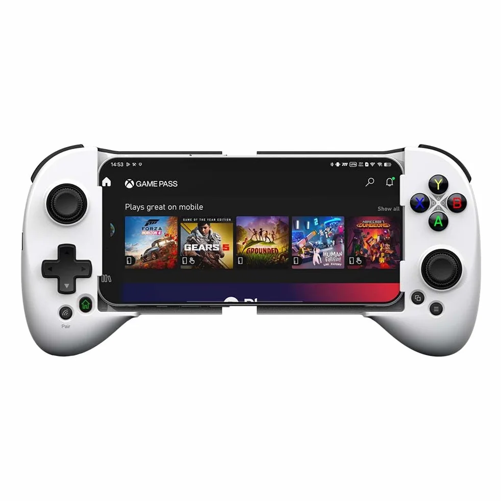ShanWan Controller Smartphone Android/iOS, Controller di Gioco Mobile con Leva di manovra regolabile per Xbox Cloud Steam Link GeForce Now MFi Arcade Games [android,ios] (Bianca)