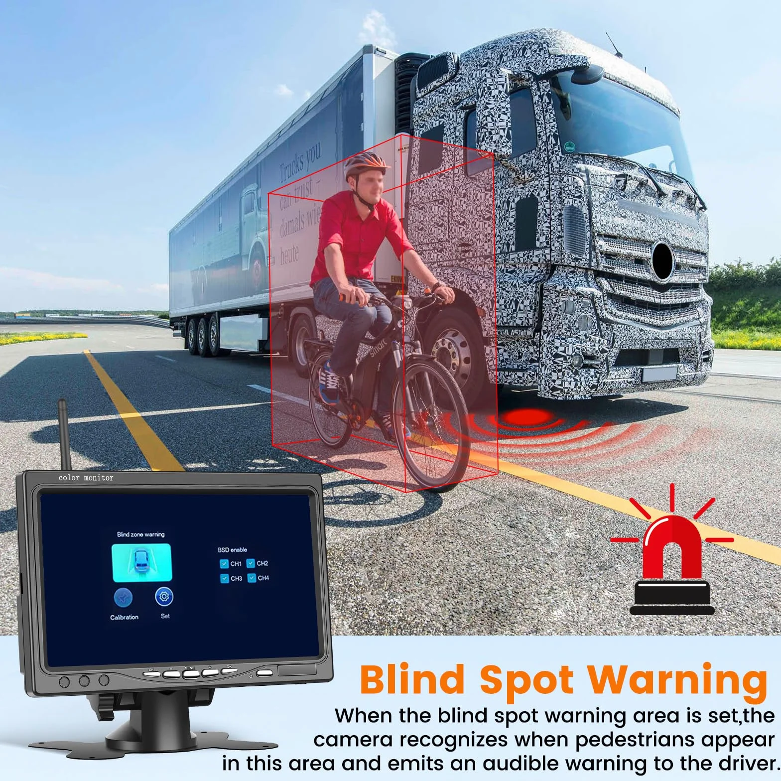 Hikity Wireless Retrocamera per Auto 7 Pollice LCD Monitor Schermo Telecamera Retromarcia Impermeabile Telecamera Posteriore Visione Notturna per Camion/Camper/Rimorchi/Bus