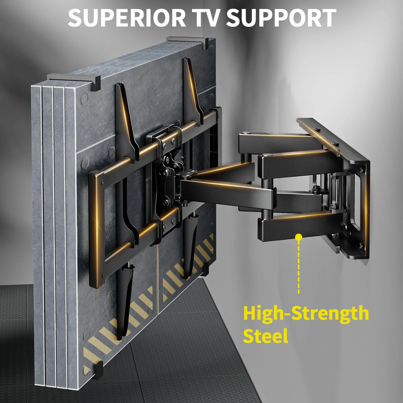 Alphamount Supporto TV Parete 37-80 Pollici 45 kg, Staffa TV Girevole Estensione Inclinazione, VESA 600x400 mm, APLF6