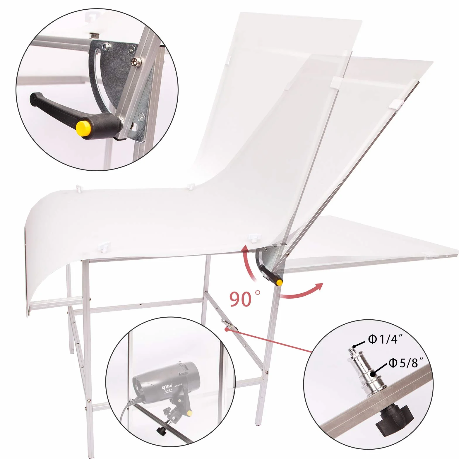 60 x 130 cm portatile Studio Fotografico Shooting Diffusore tavolo kit transflektive