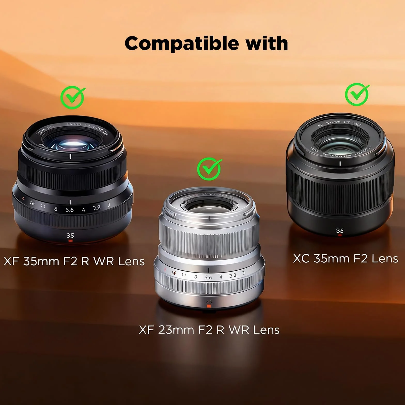 Haoge LH-X35 - Paraluce rettangolare in metallo per obiettivo Fujifilm Fuji Fujinon XF35 mmF2 XF 35 mm f/2 R WR e XF23 mmF2 XF 23 mm f2 R WR WR, sostituisce LH-XF35-2
