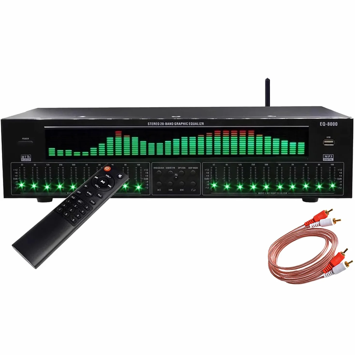 Equalizzatore Audio a 31 Bande, Equalizzatore Grafico Stereo, Analizzatore di Spettro Audio, Decodifica Audio Digitale Coassiale Ottica Bluetooth 5.4, Riduzione del Rumore
