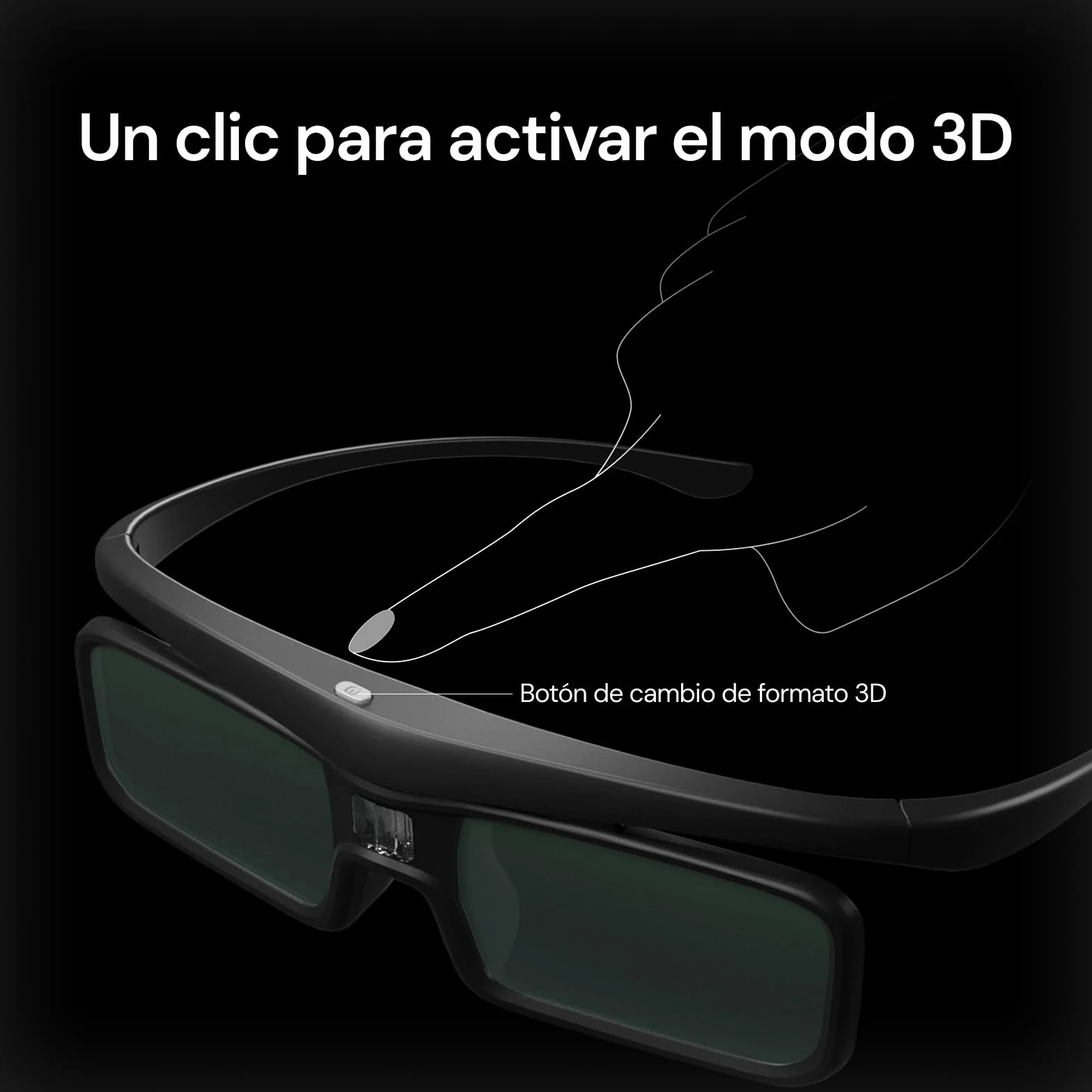 Occhiali DLP Link 3D, occhiali ricaricabili con otturatore attivo compatibili con VisionMaster Max/ Pro2/ Pro, StreamMater Puls2/ Puls e altri proiettori DLP-Link 3D (confezione da 2)