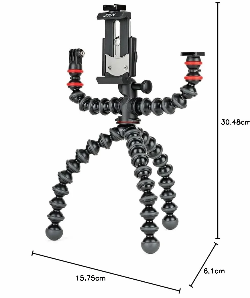 JOBY Gorillapod mobile Rig, Treppiede, Fotocamera, Accessori, YouTube, Vlogging, Smartphone, iPhone, GripTight, JB01533-BWW