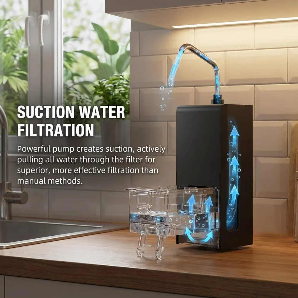 HumminGuru HG01 & NOVA Macchina per la Pulizia dei Dischi in Vinile a Ultrasuoni, Distributore d'acqua con Filtraggio dell'acqua Integrato (Distributore d'acqua + Serbatoio d'acqua da 650 ml)
