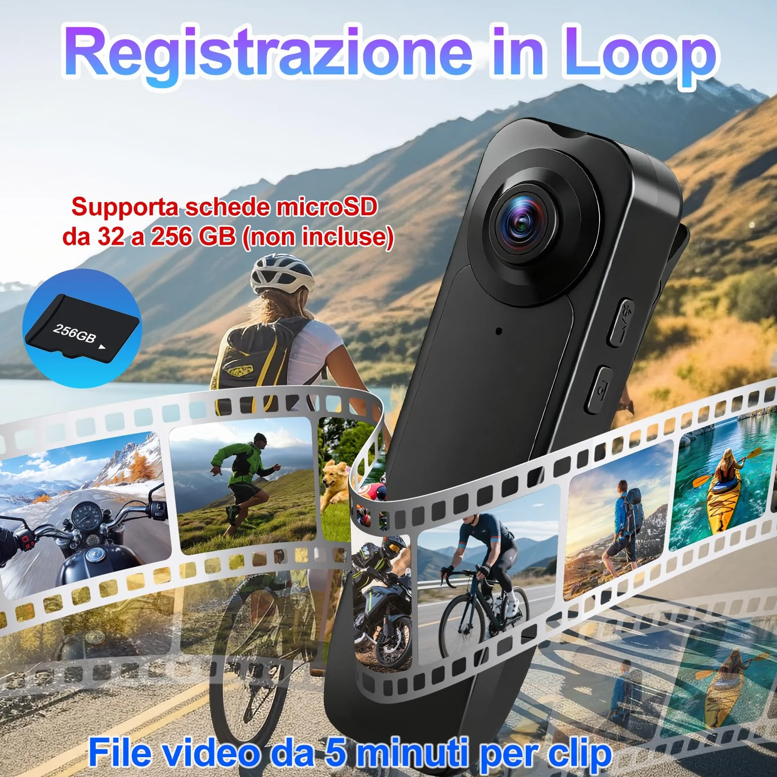 TANGMI Telecamera Spia Portatile, 7 Ore di Utilizzo a Mani Libere Videocamera Invisibile, Visione Notturna & 1080P HD Grandangolo 140° Body Cam Polizia per Registrazione Video e Scatto Foto
