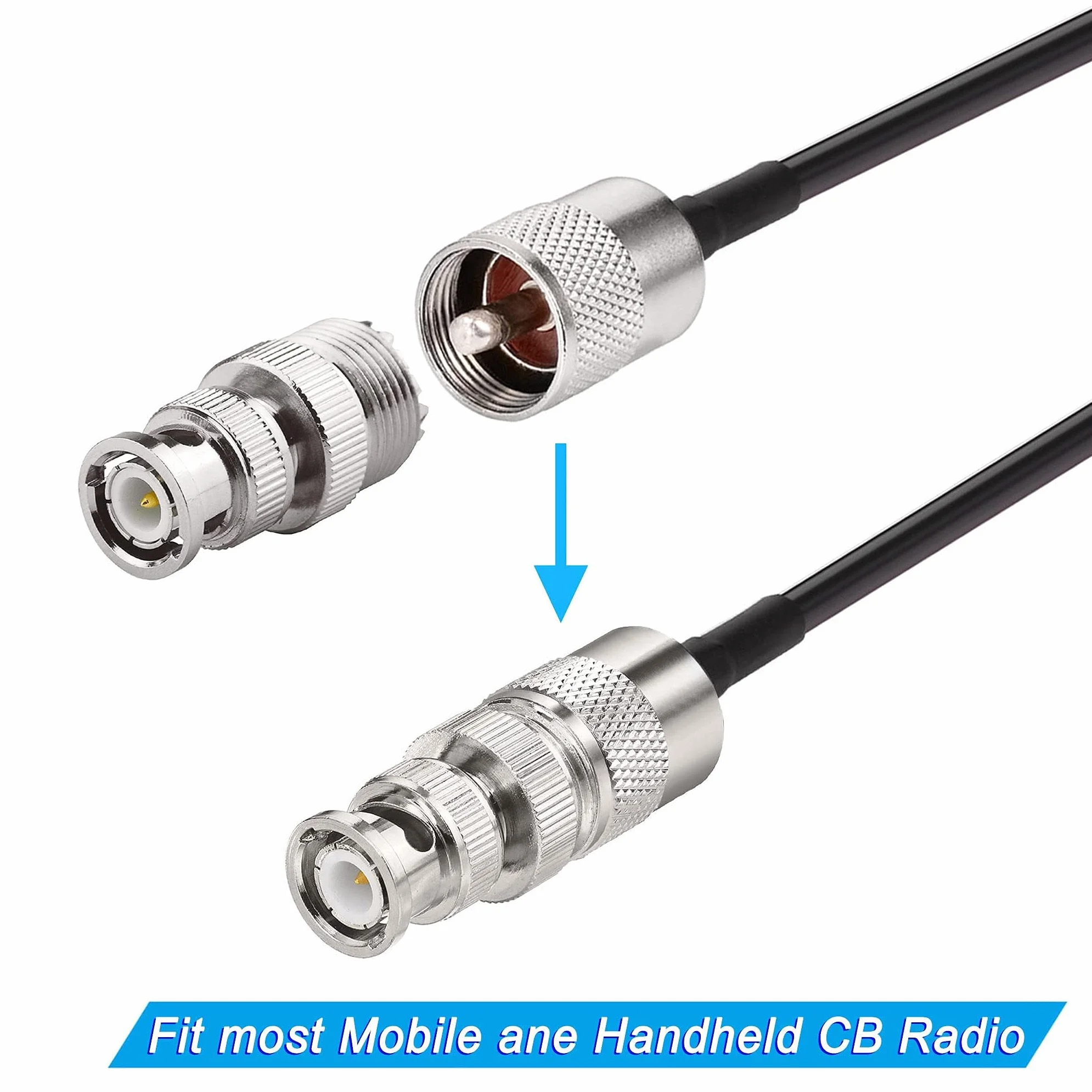 Bingfu Antenna CB Veicolare Camion Camper Auto 27MHz Base Magnetica PL259 e BNC Compatibile con Cobra Midland Uniden Maxon President Radio CB Mobile/Bobina di Rame Interna/Acciaio Inossidabile