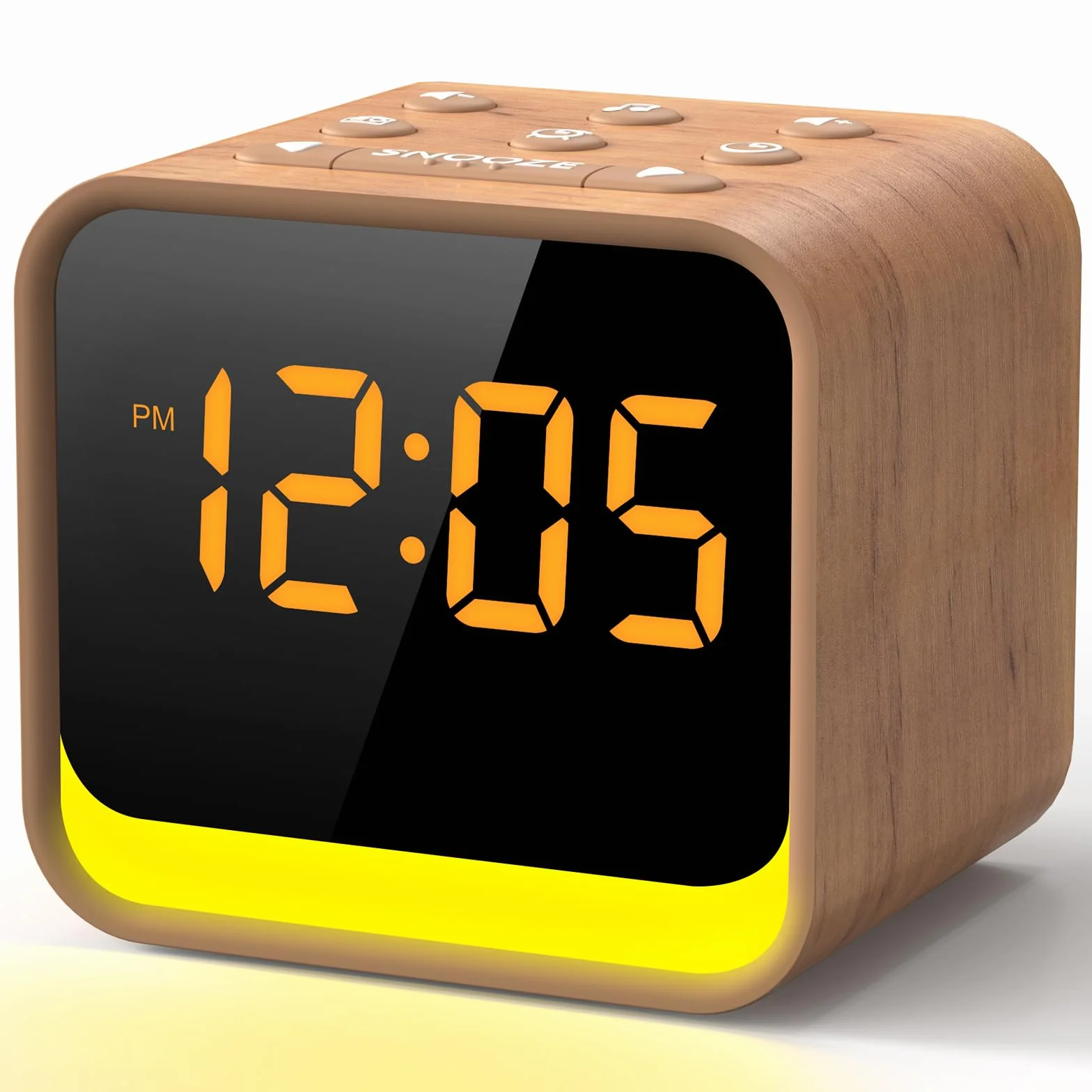 Reacher Radiosveglia Digitale FM, Macchina del Rumore Bianco, 24 Suoni Rilassanti, Display Regolabile, 7 Colori Luce Notturna, Timer, Snooze