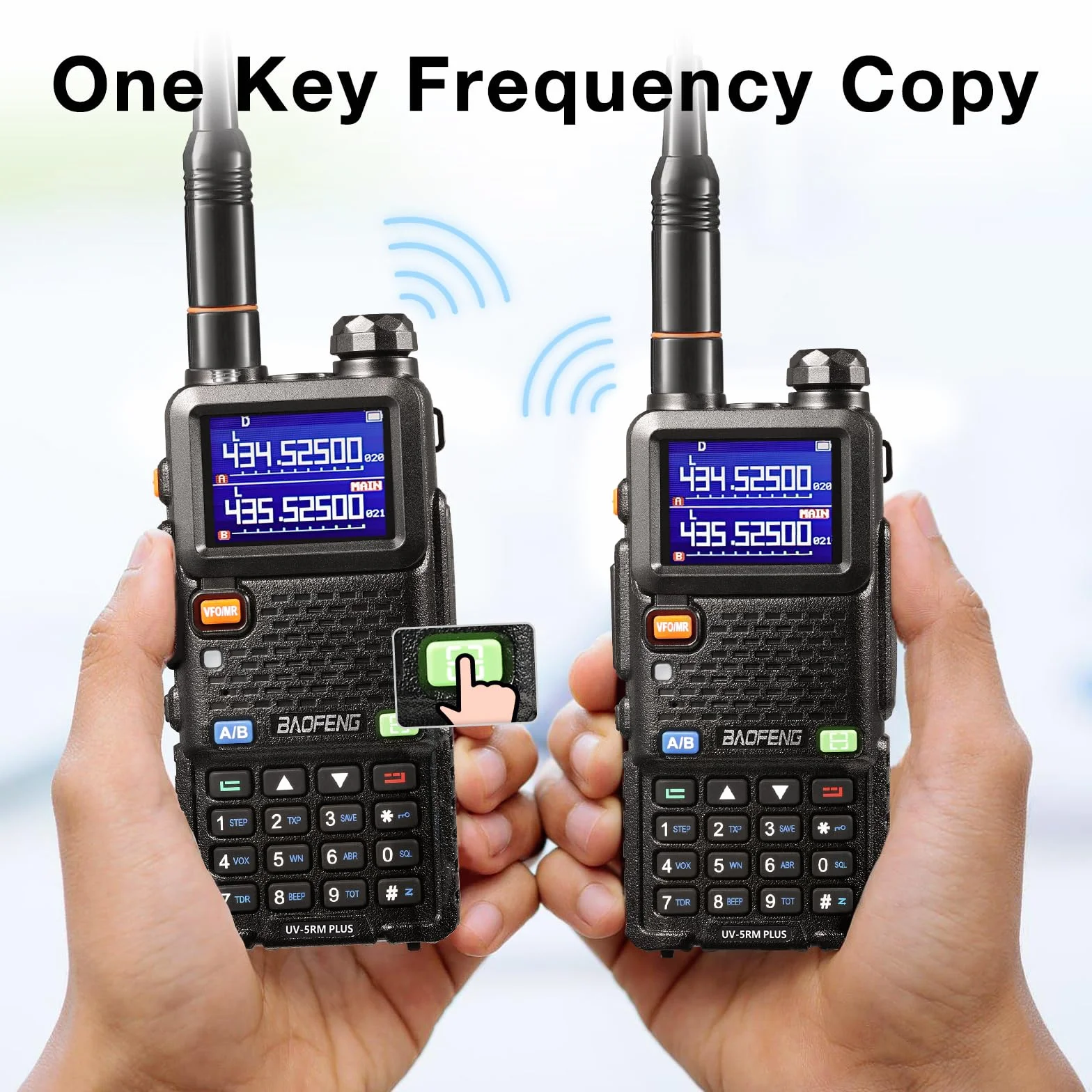 BAOFENG UV-5RM Plus - Radio amatoriale multi-banda, walkie talkie, ricaricabile, con ampia portata, copia di frequenza, airband, batteria da 2500 mAh