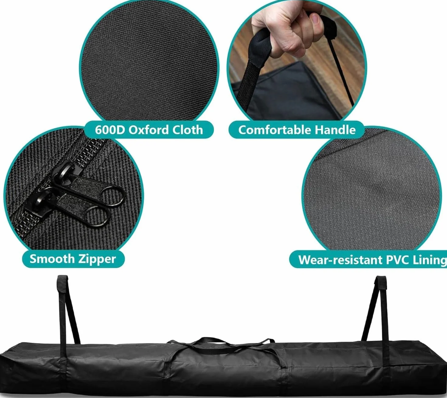 Shengruili Borsa per il trasporto della luce,Borsa per treppiede della borsa,Borsa portatile per asta della tenda, Nero , 210X30X20CM, grigio