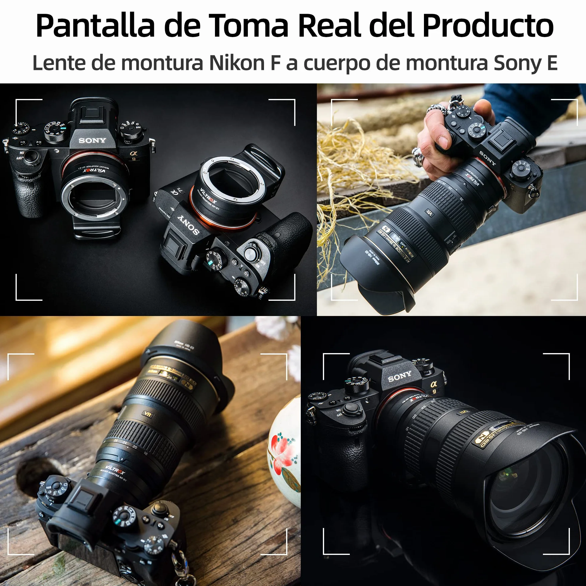 VILTROX NF-E1 Anello Adattatore per Obiettivo, Messa a fuoco automatica Lente Mount Adattatore per Obiettivo Nikon F a Sony E-Mount Fotocamera A7RIII A7RII A7III A9 A6500 A6400 A6300