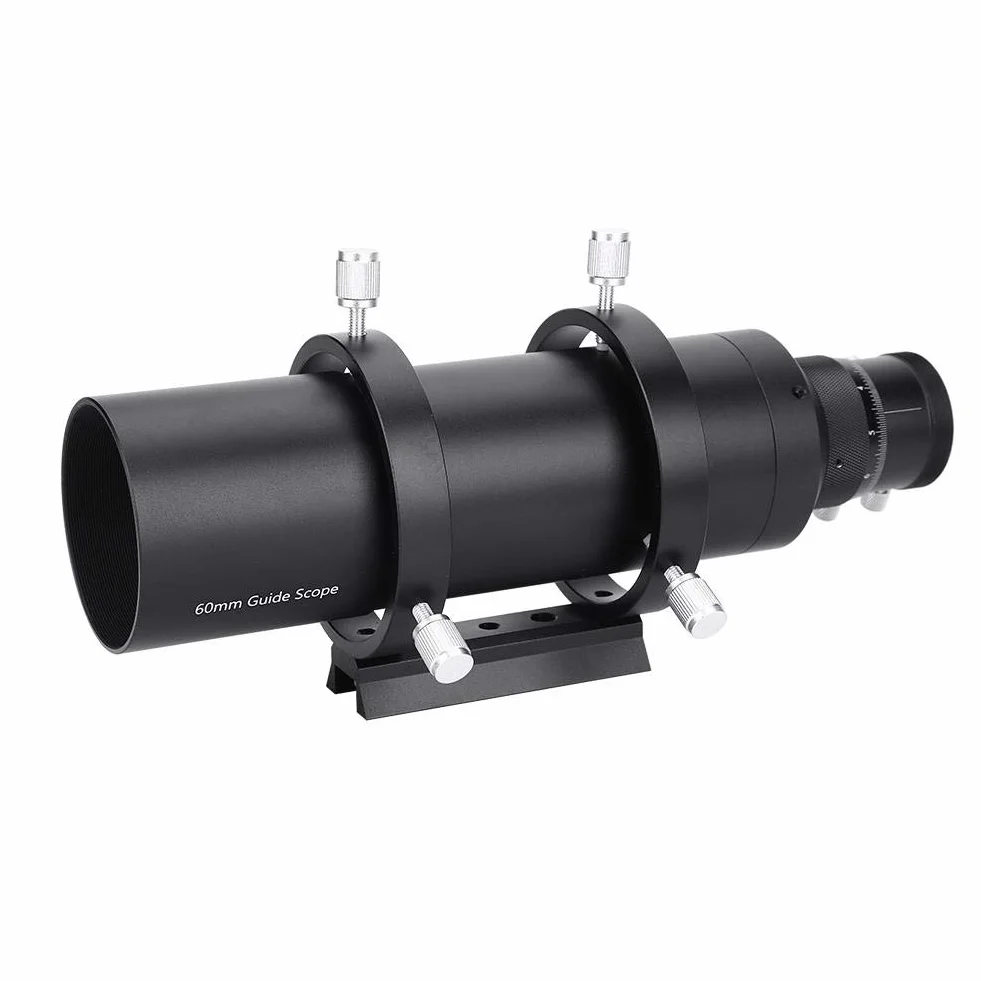 Cannocchiale da ricerca 60mm con lunghezza focale 240mm Focalizzatore in lega di alluminio con doppio focalizzatore elicoidale e staffa per telescopio astronomico