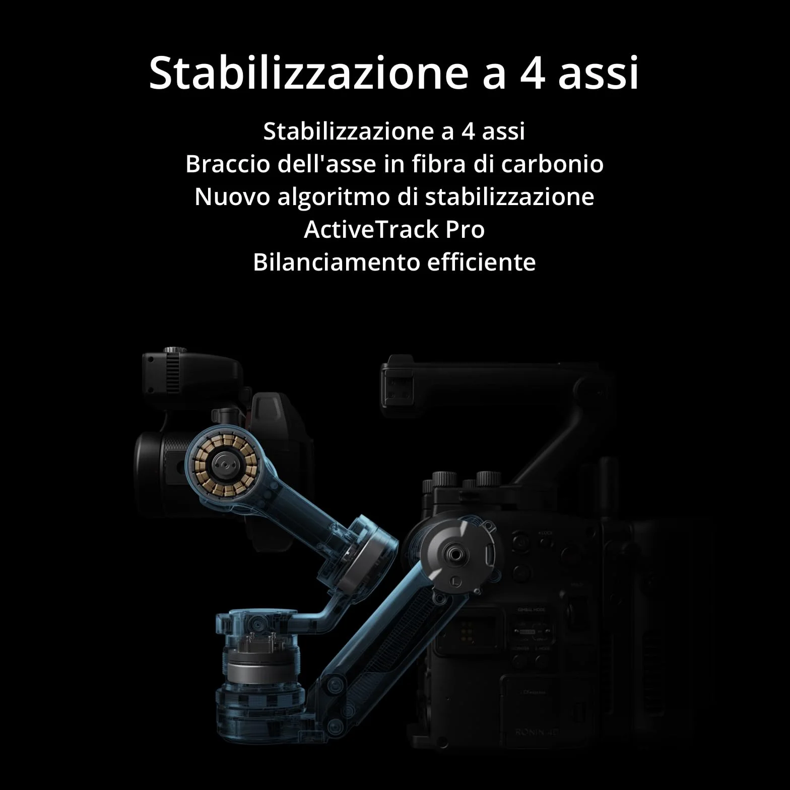 DJI Fotocamera cinematografica Ronin 4D-8K full frame con Stabilizzazione a 4 assi, 8K/75fps, Messa a fuoco LiDAR, Trasmissione wireless, Design modulare, PROSSD 1TB, Fotocamera professionale