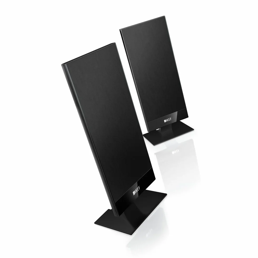 KEF T101 Lautsprecher Schwarz Paar|Ultra Flach| 3,5cm tief|10-100W|HiFi|Heimkino|TV