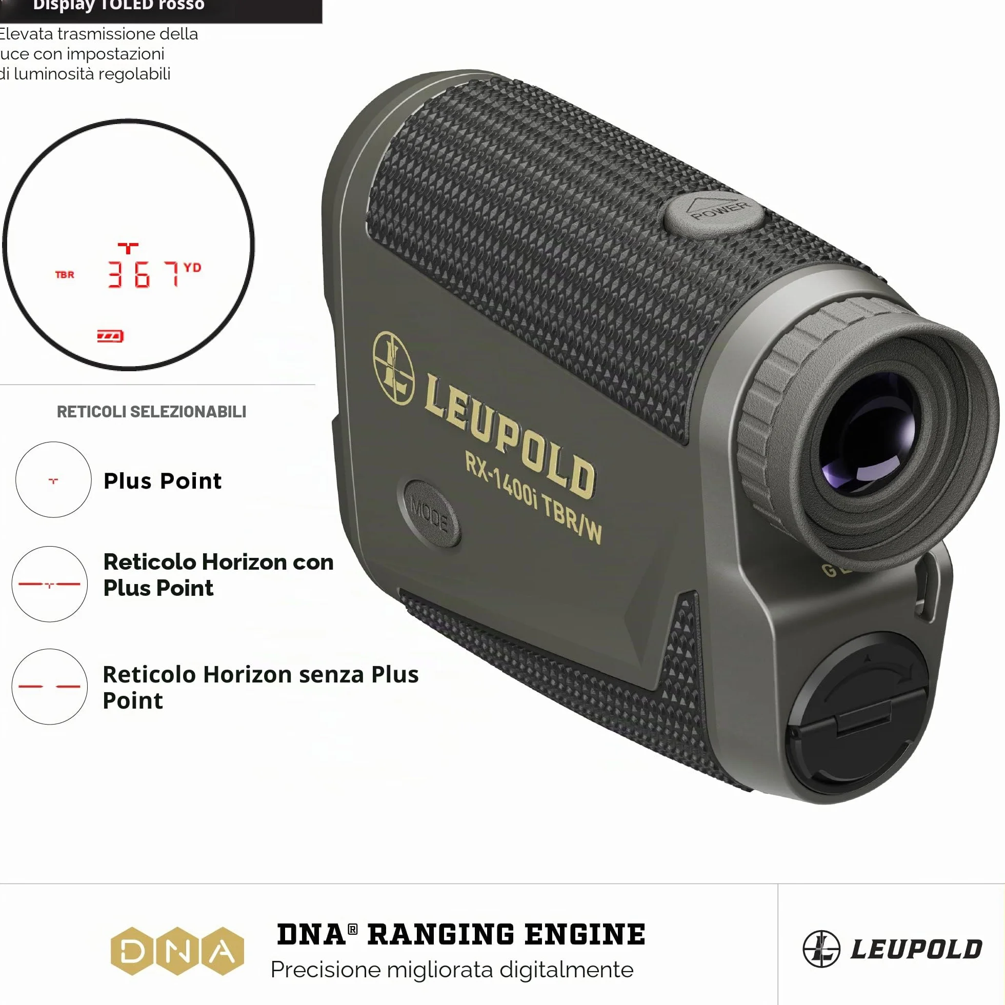 Leupold Telemetro RX-1400I TBR/W Gen 2 w/Flightpath, nero/grigio