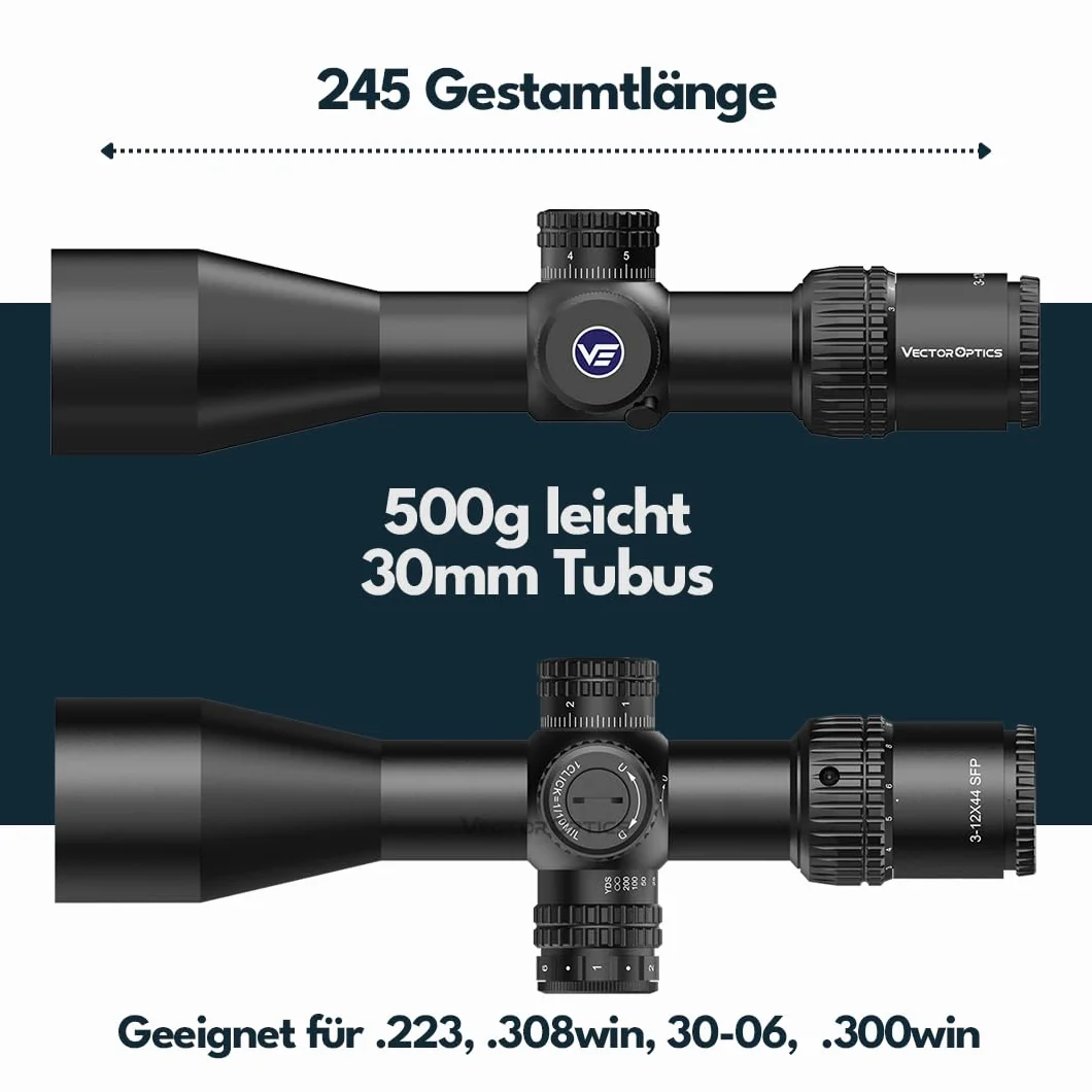 Vector Optics SCOM-41 Veyron 10x44 SFP - Cannocchiale per sport, airsoft e caccia, fucile ad aria compressa, mirino bersaglio, cannocchiale per fucile, scopa rifle