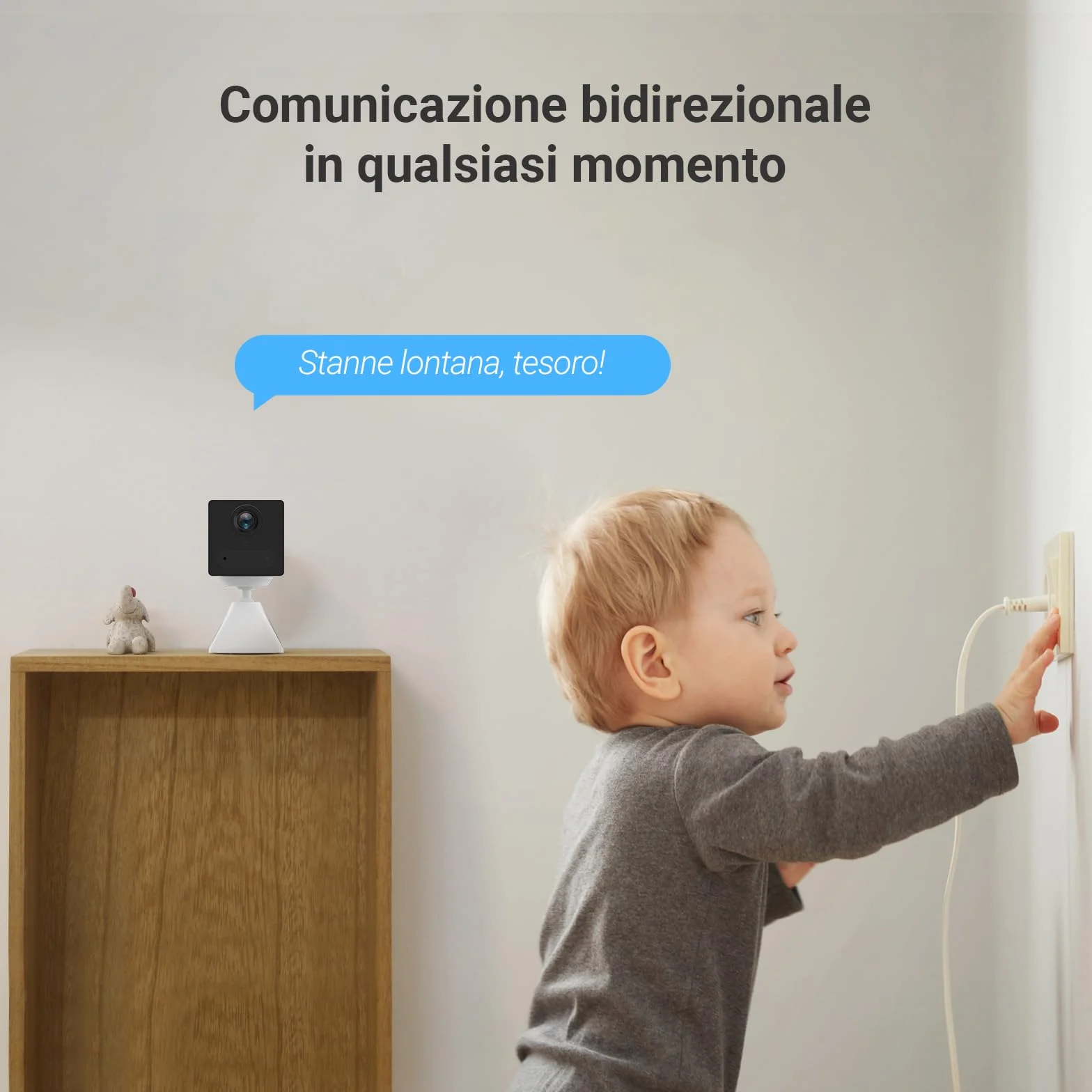 EZVIZ CB2 1080P - Telecamera di sorveglianza WiFi per interni senza fili, batteria 2000 mAh, videocamera per bambini WiFi 2.4 Ghz, rilevamento persona, 5 m visione notturna, audio bidirezionale, tipo