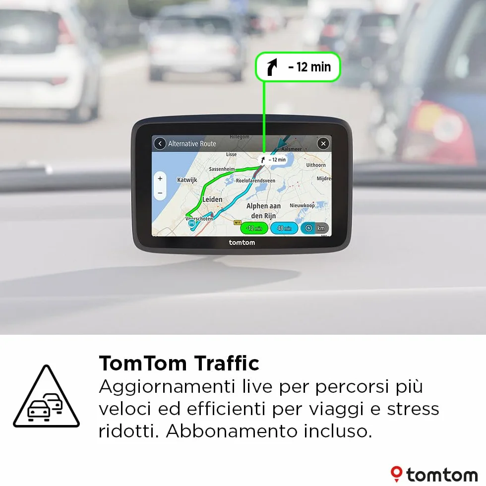 TomTom Navigatore per Auto GO Classic 2a gen. (6", Informazioni sul traffico e Avvisi autovelox, Aggiornamenti Mappe Europa, Aggiornamenti tramite Wi-Fi, Indicatore di corsia in movimento)