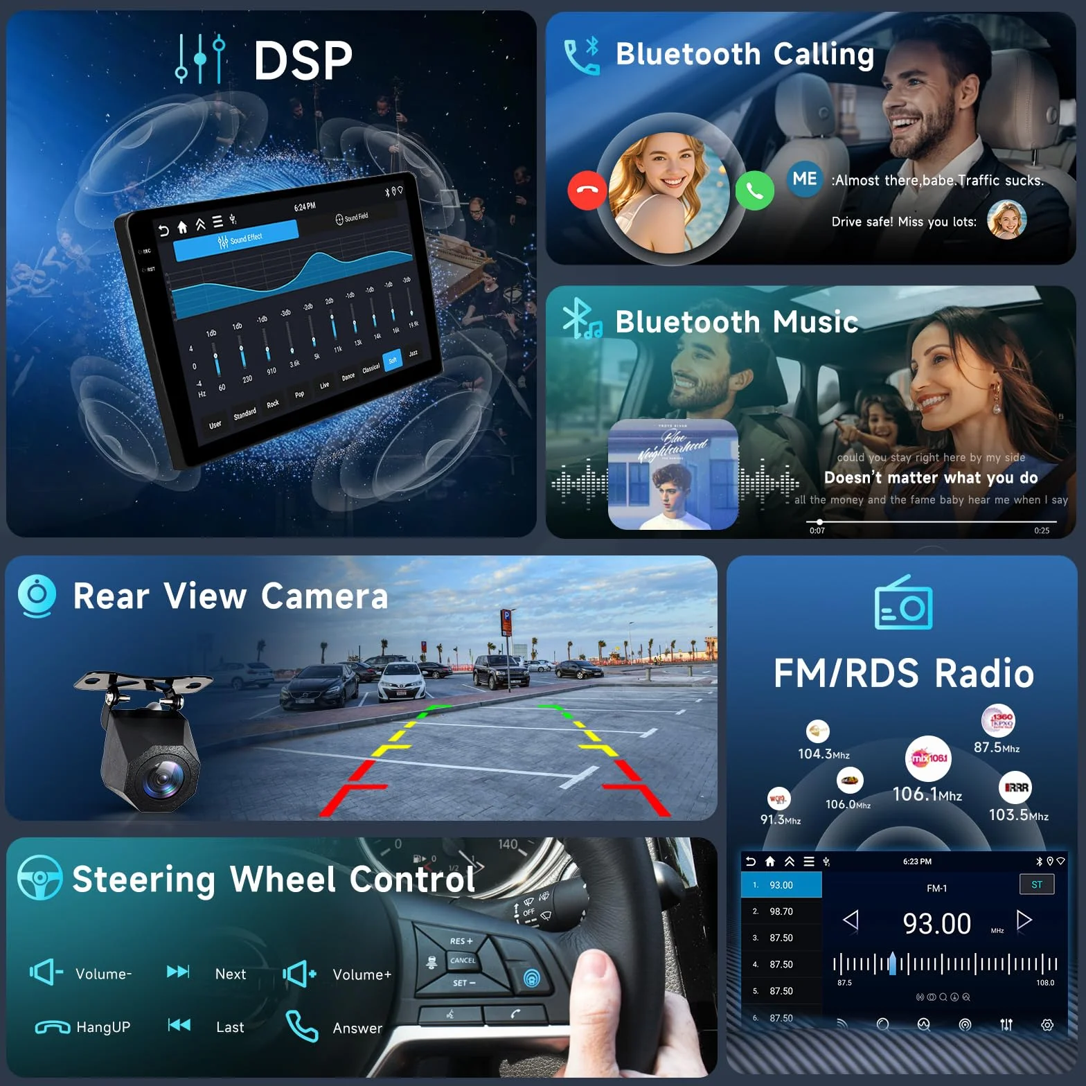 Hodozzy 4G+64G Autoradio per Mercedes Benz Smart 453 Fortwo 2014-2020 Android 9 Pollici InCell Touch Schermo Carplay Wireless Android Auto, Stereo 2 Din Bluetooth DSP GPS WiFi Radio FM RDS Telecamera
