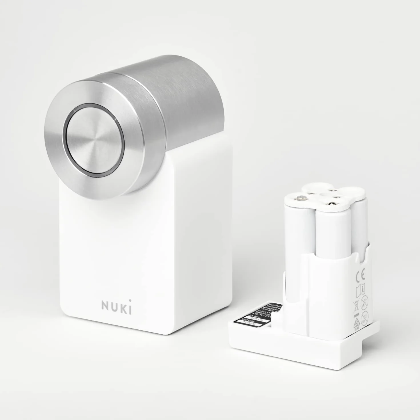 Nuki Power Pack, batterie ricaricabili per Nuki Smart Lock, accessorio per la serratura elettronica, bianco