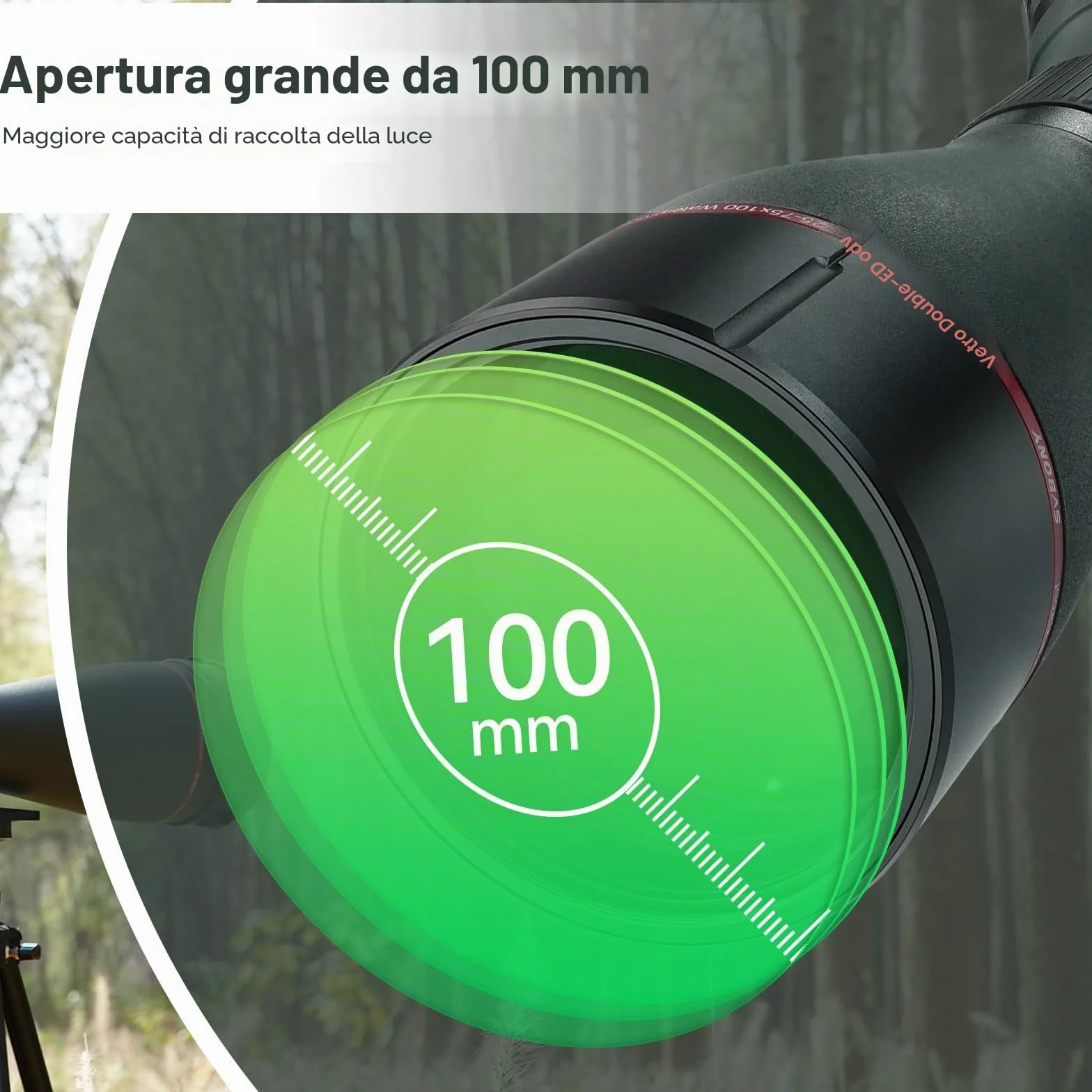 Svbony SA401 APO Cannocchiale, 25-75X100 Apocromatico Obiettivo con Doppia Lente ED FMC, Digiscoping Telescopio Spotting Scope Compatibile Con Fotocamera WIFI SC001 Impermeabili Birdwatching Uccelli