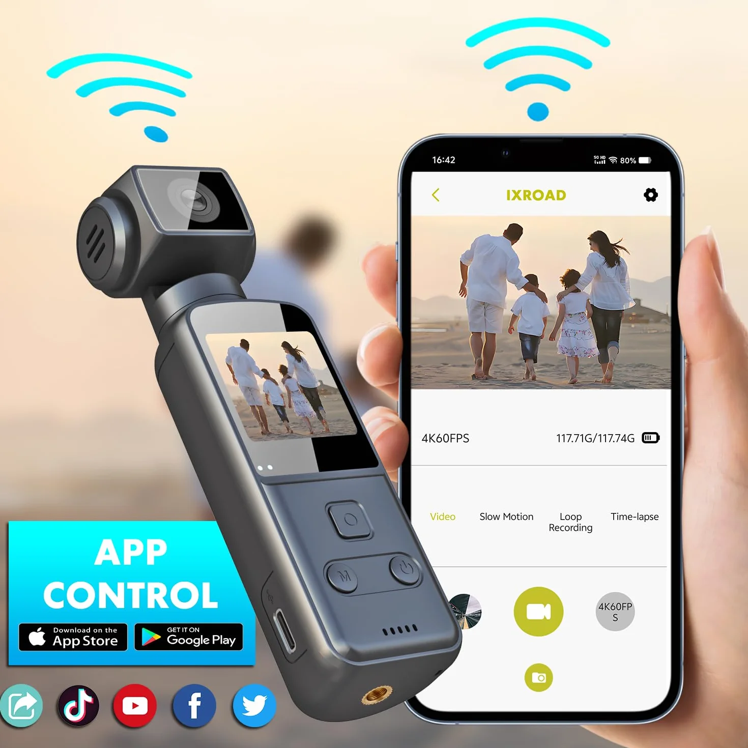 4K Bodycam, Vlog/POV Camera con Obiettivo Ruotabile 270°, Telecamera/Videocamera Portatile, Mini Action Cam con Microfono Esterno, Clip e Scheda TF da 64 GB
