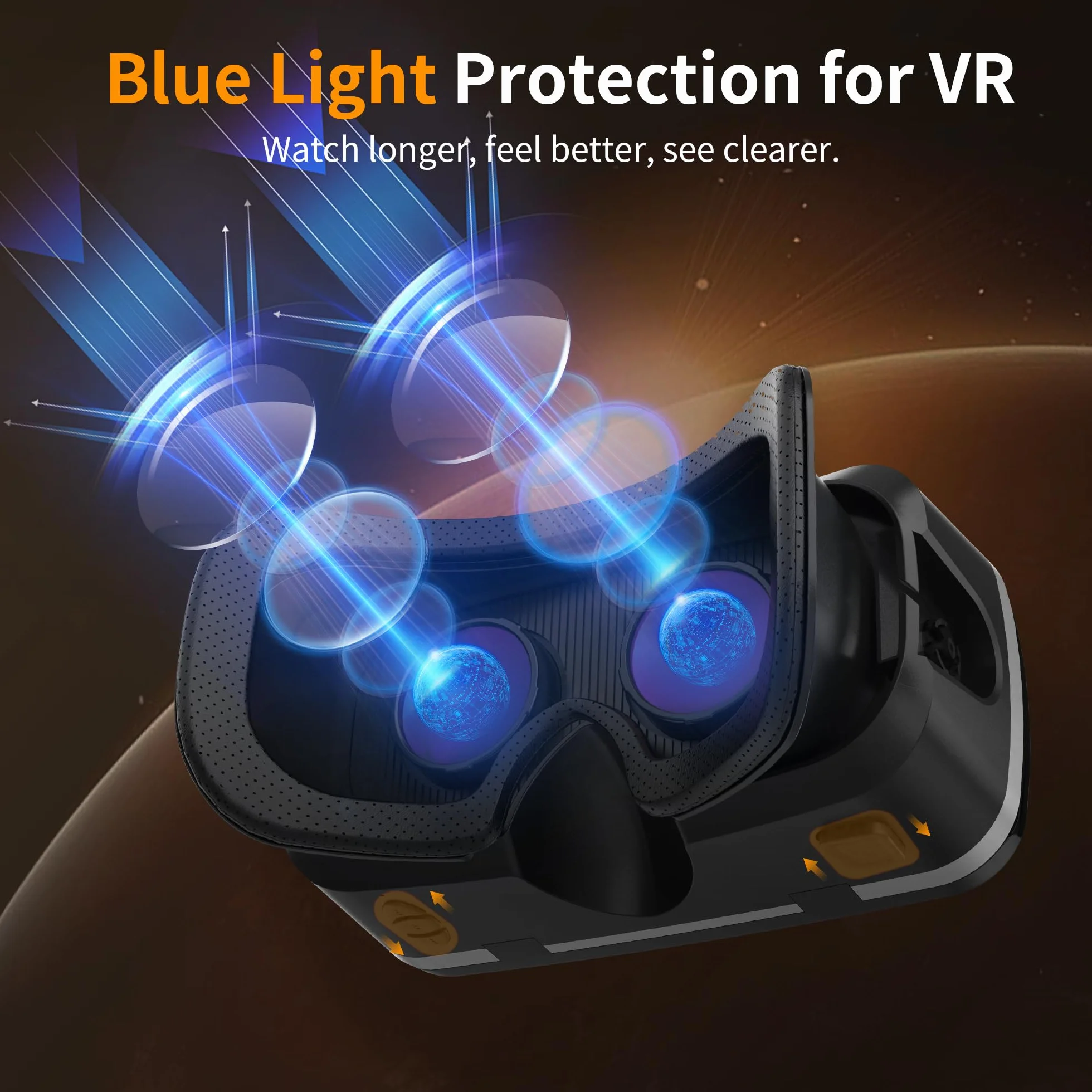 XWP Visore VR, Occhiali Per Realtà Virtuale 3D Con Cuffie, Compatibili Con iPhone & Android (4,7–7,2"), Con Lenti HD Anti Luce Blu, Per Giochi E Film, Regalo Di Compleanno Per Bambini E Famiglia