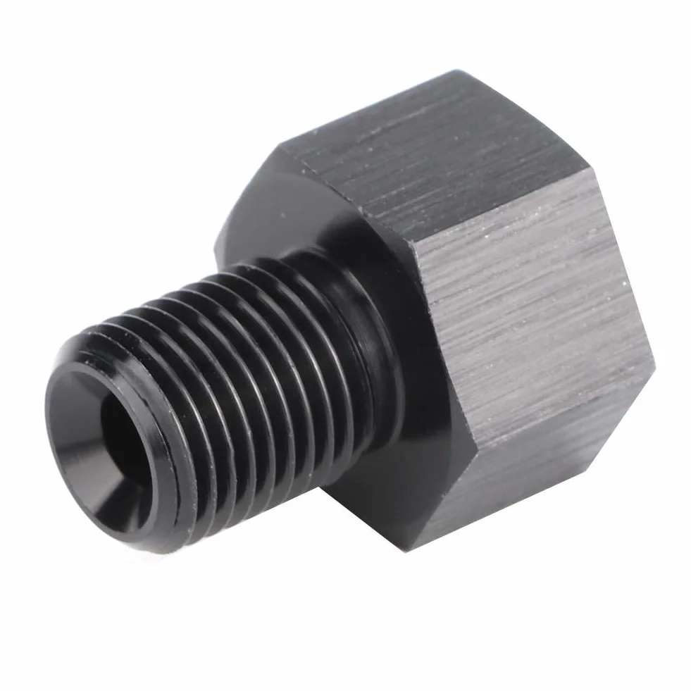 Adattatore NPT femmina 1/8 pollici adattatore Flare M10x1.0 per indicatore pressione olio riduttore maschio nero