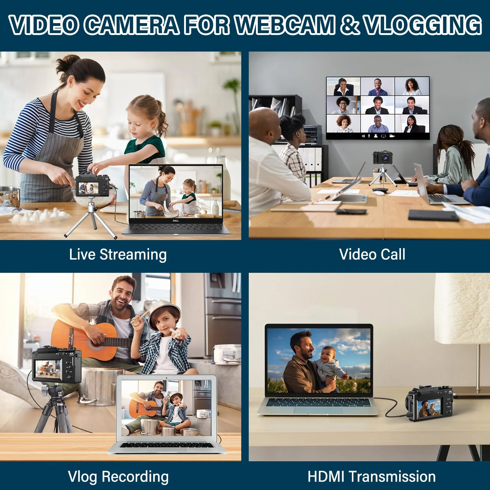 Macchina Fotografica 4K, 64MP 18X Fotocamera Digitale, 3'' Macchina Digitale Compatta Vlogging Camera con Scheda di Memoria da 32 GB Caricabatterie Lettore e 2 Batterie per Principianti