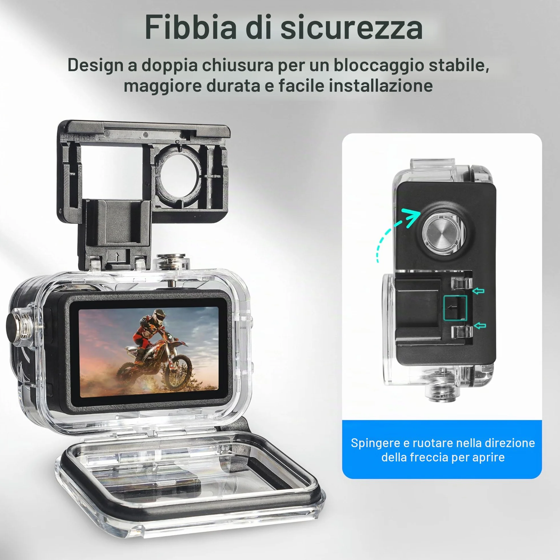FitStill Custodia impermeabile da 50 m, 3 filtri e impugnatura galleggiante, compatibile con DJI Osmo Action 5 Pro, 4, 3, snorkeling, surf, wakeboard, kit di accessori