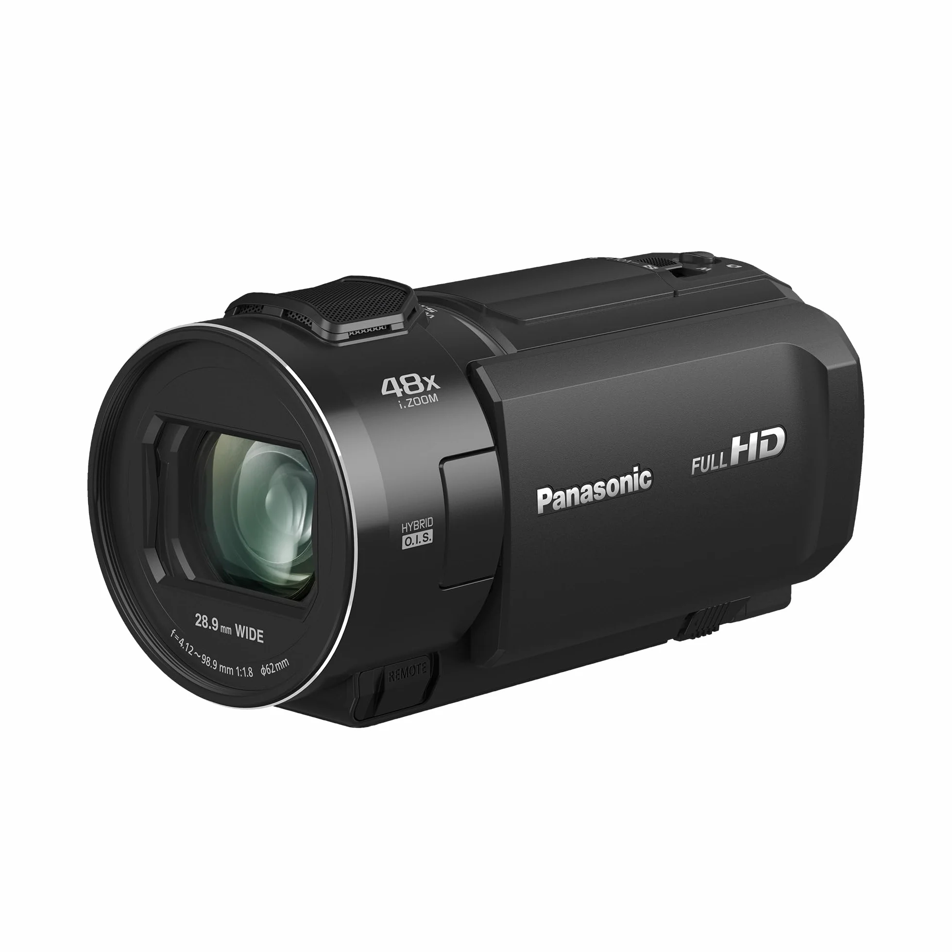 Panasonic HC-V900E-K Videocamera Compatta Full-HD, Grandangolo 25 mm, Zoom Ottico 24x, Nero