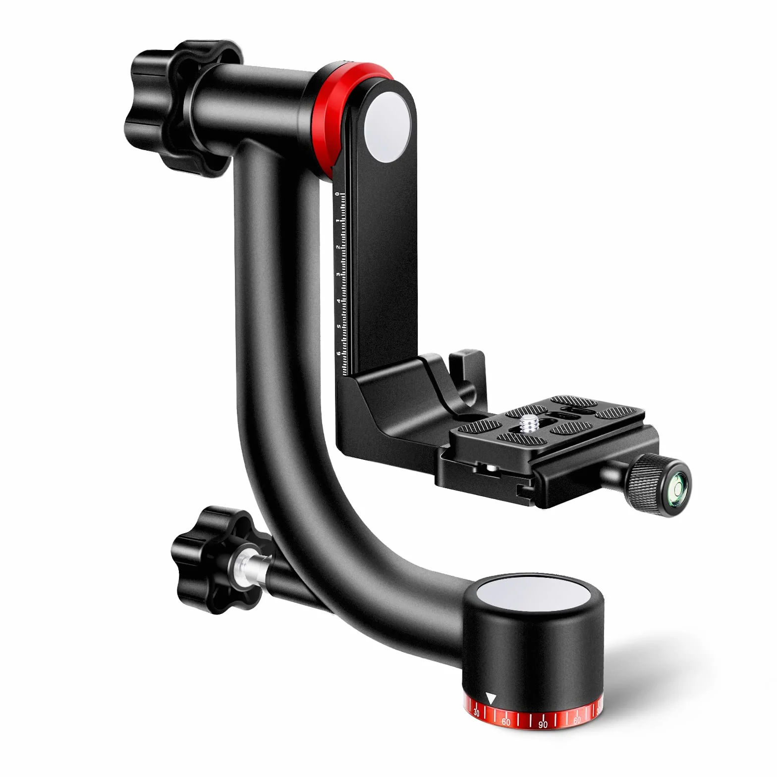 NEEWER Gimbal Testa Treppiede professionale in lega di alluminio ad alte prestazioni con piastra a sgancio rapido Arca, GM101 supporta riprese panoramiche a 360 gradi più fluide per fotocamere DSLR