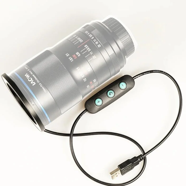 Gua'ge - Luce ad anello per macro a LED, 67 mm, luminosità 7 W, 3 temperature di colore per obiettivo della fotocamera DSLR, con anello adattatore USB