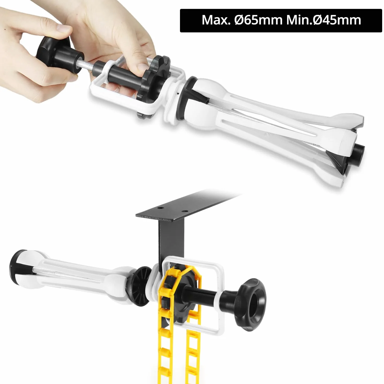 QWORK® Supporto per appendere fondali fotografici per 3 rotoli - montaggio a parete/soffitto - adatto per rotoli con diametro interno di 50/60 mm - carico sicuro di 10 kg per rotolo