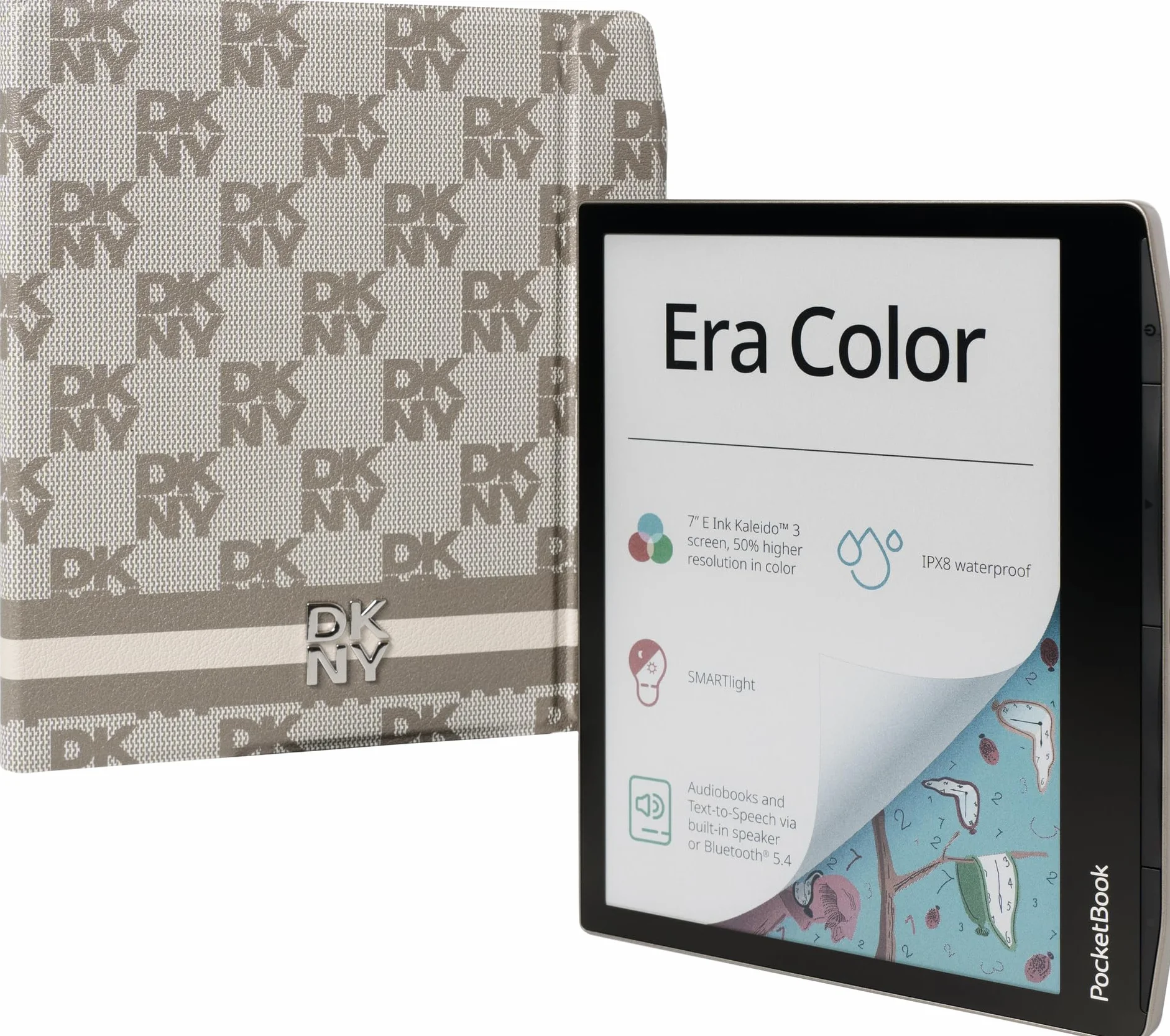 PocketBook Era Color E-Reader 7" E-Ink 32 GB Bluetooth Beige tetto Bundle DKNY