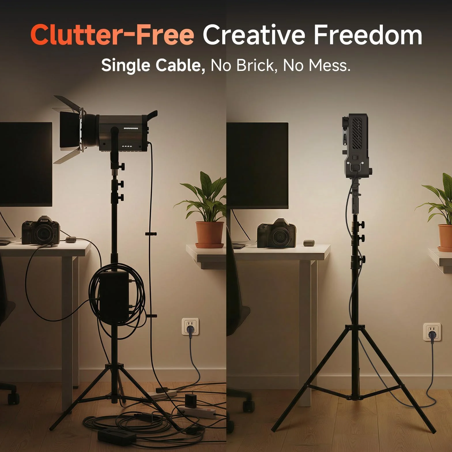 COLBOR 200W Luce Video LED, Design con Adattatore Integrato, Luce da Studio COB Bi-Color 2700K-7000K con Attacco Bowens, CRI 96+, Key Light per Live Streaming, YouTube, TikTok