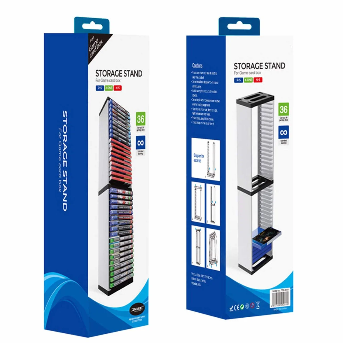 Rack per dischi PS5, ABS, Bianco e Nero, 1 ripiano, Storage per PS5
