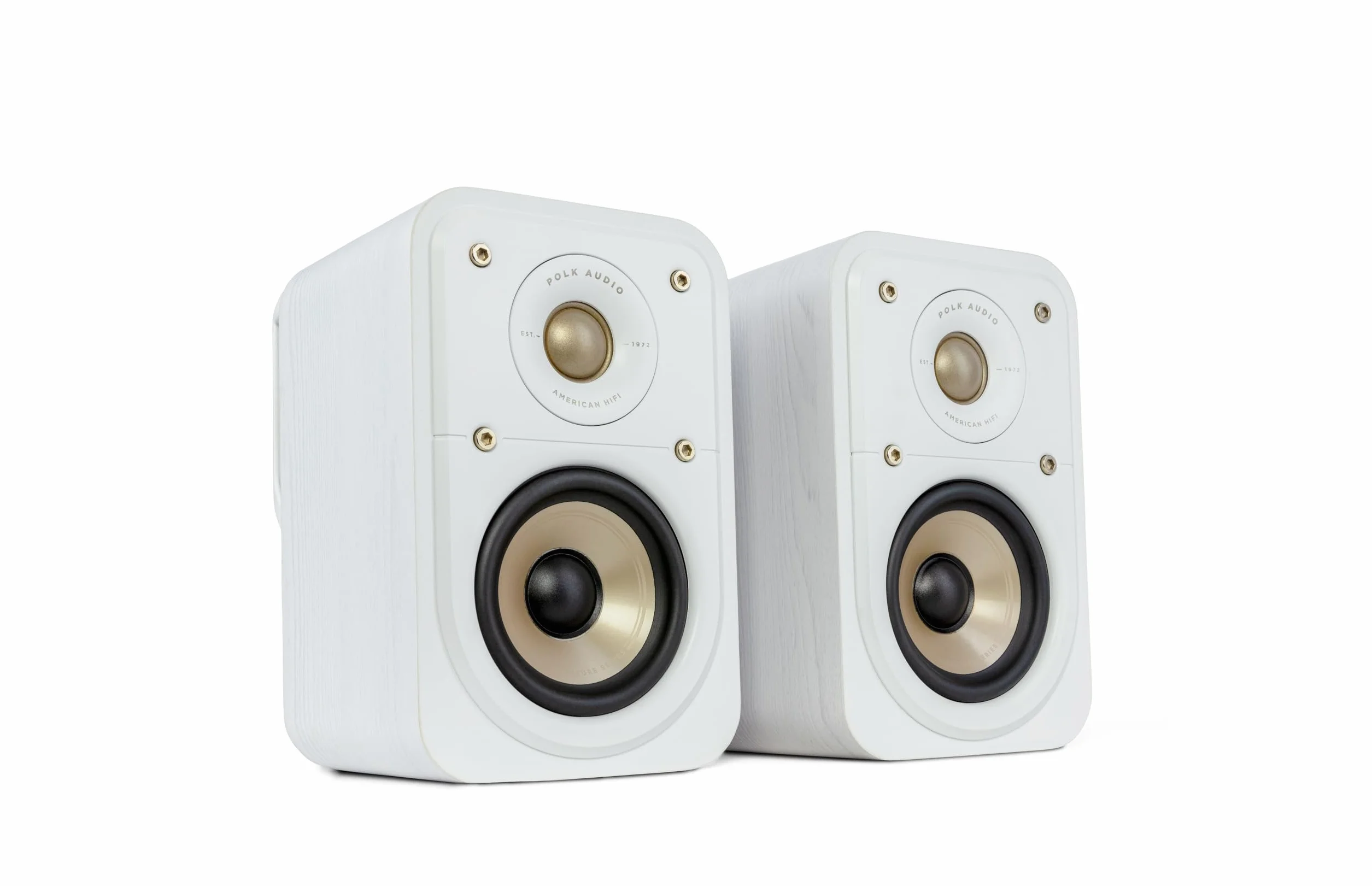 Polk Audio SIGS10ELWT, Signature Elite ES10 - Diffusore con Certificazione Compatibile con Dolby Atmos e Dts: X, Tweeter da 1" e Woofer da 4", Coppia, Bianco