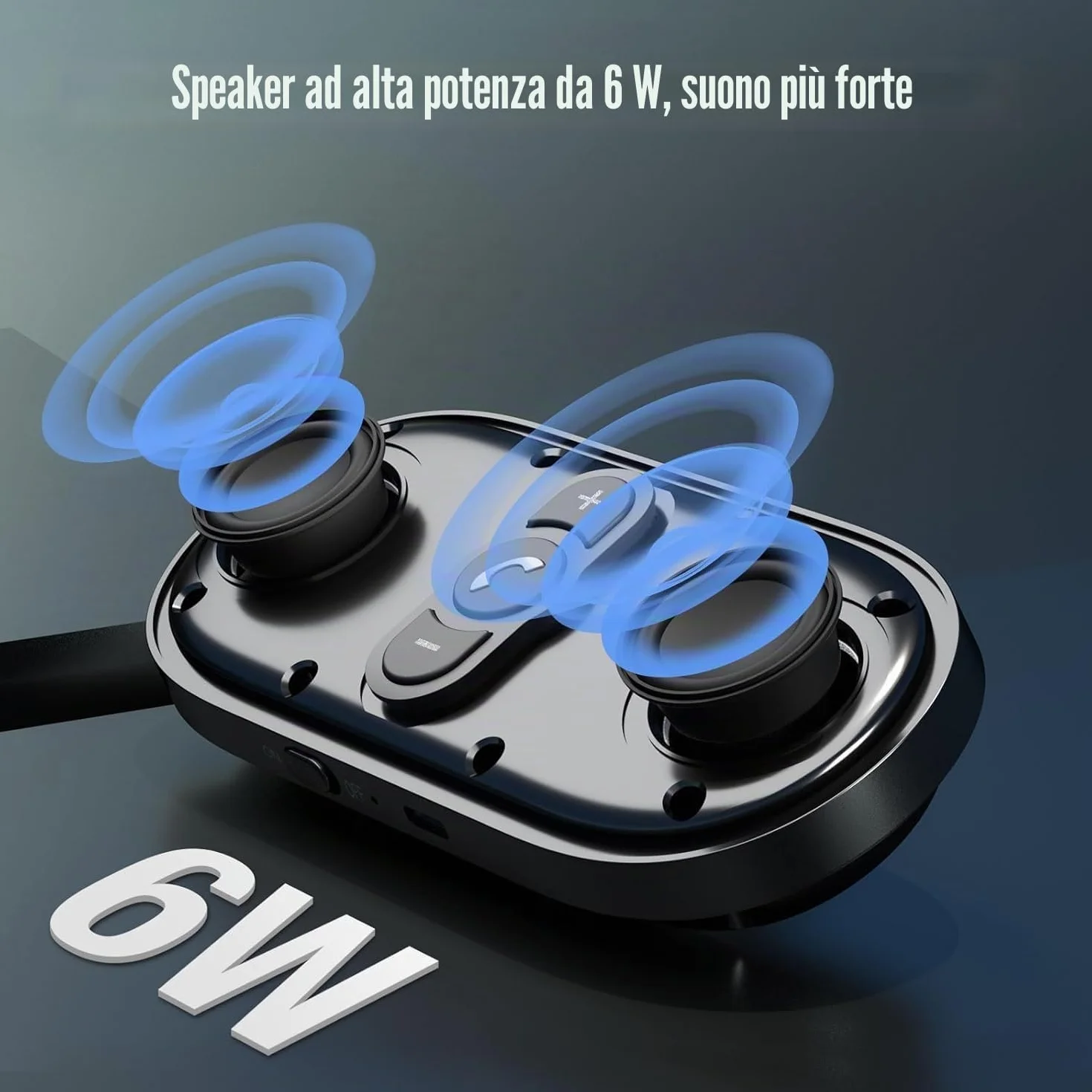 Vivavoce per auto Bluetooth 5.1 con clip Wireless vivavoce si collega a Siri & Google Assistant Supporto Auto ON Off Altoparlante forte 6W per GPS Musica Telefono