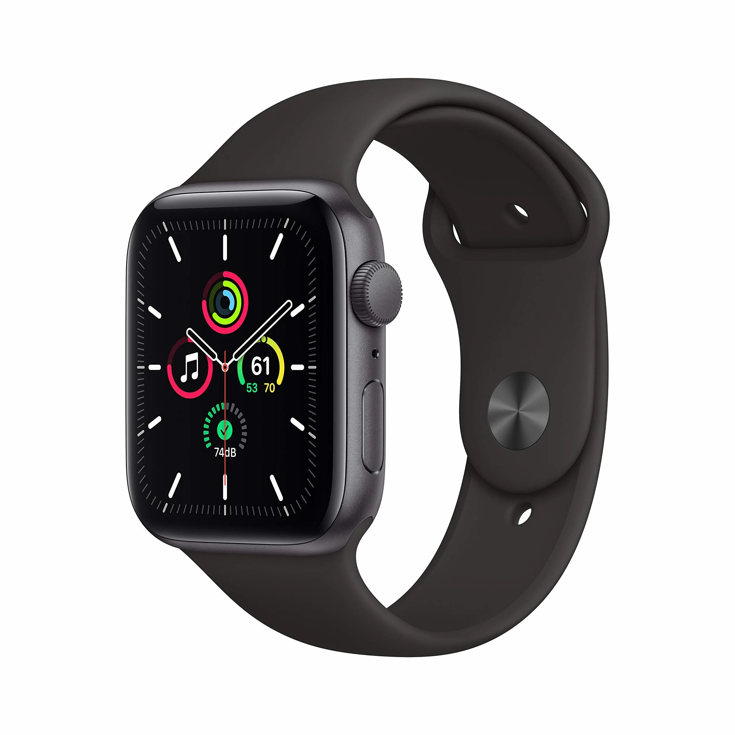 Apple Watch SE (GPS, 44MM) - Case Grigio Siderale in Alluminio con Cinturino Sport Nero (Ricondizionato)