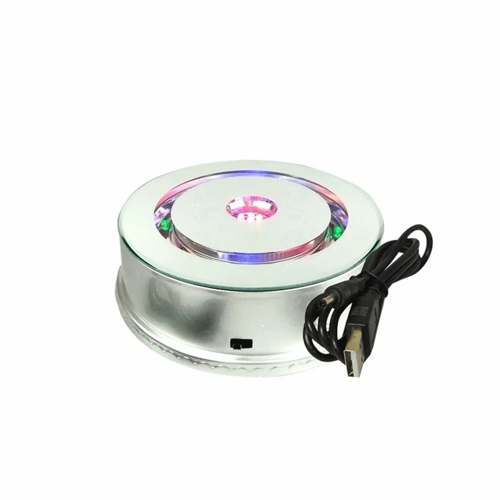 BYERZ Espositore Giradischi elettrico rotante con luce LED colorata Base di controllo automatico della velocità Tavolo Still Life Riprese video dal vivo