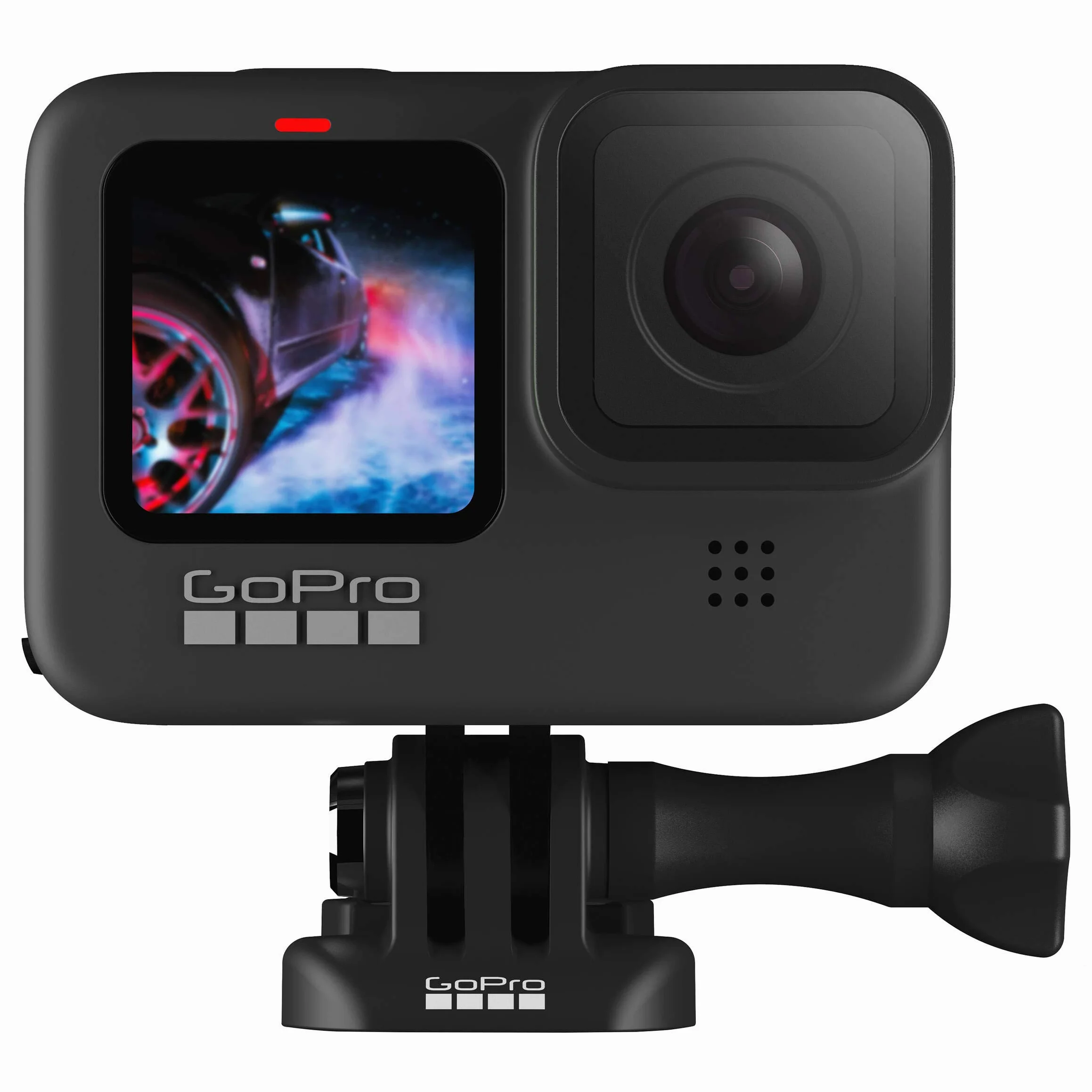 GoPro HERO9 - Fotocamera sportiva impermeabile con schermo LCD anteriore e touch screen posteriore, video 5K Ultra HD, foto da 20 MP, streaming live 1080p, webcam, stabilizzazione, nera