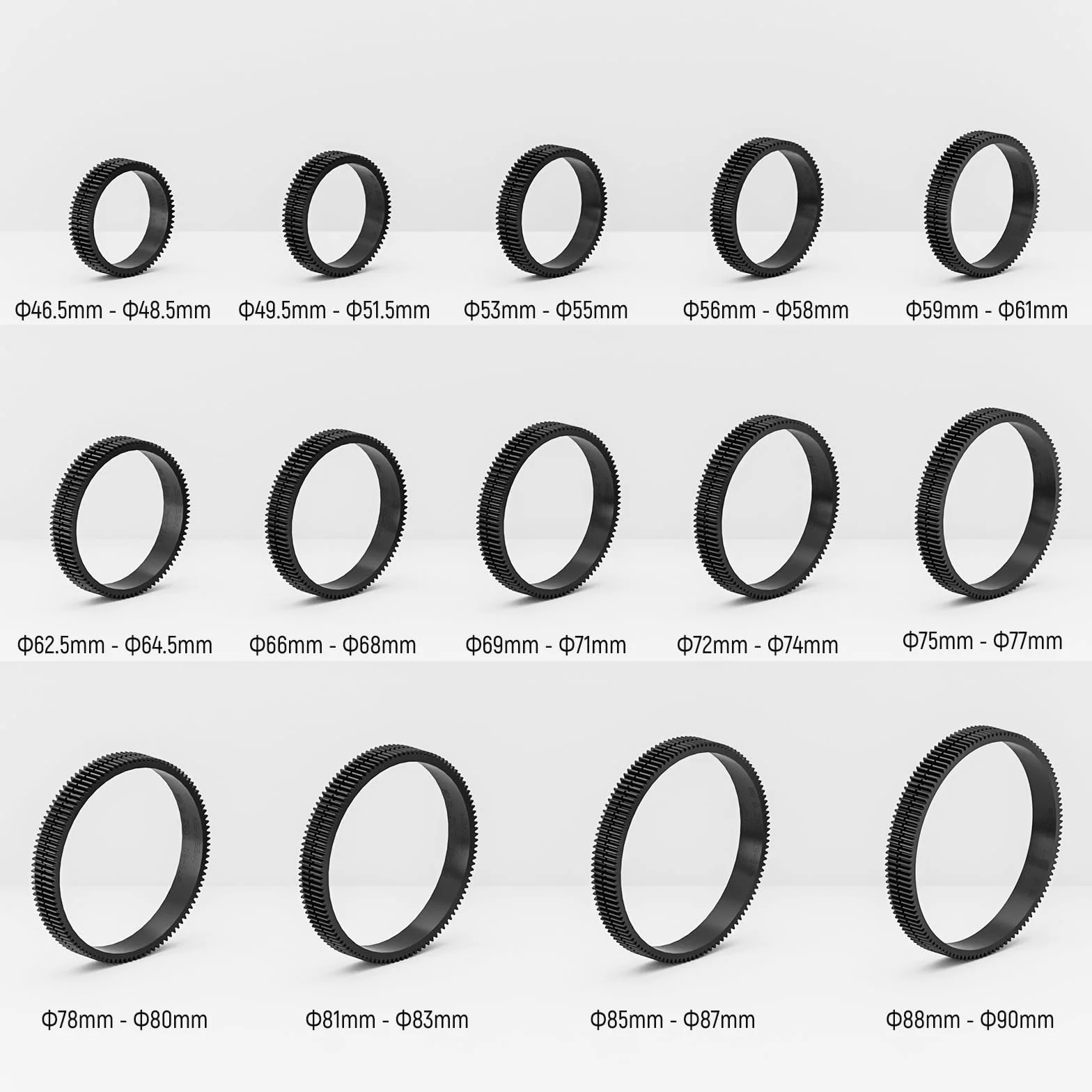 NEEWER 14pz Anelli di Follow Focus Senza Cuciture 0,8 MOD per Lenti ø46,5-90mm, Compatibile con SmallRig Compatibile con Tilta NEEWER Follow Focus per Canon Sony Nikon Fujifilm Panasonic Sigma,PG008