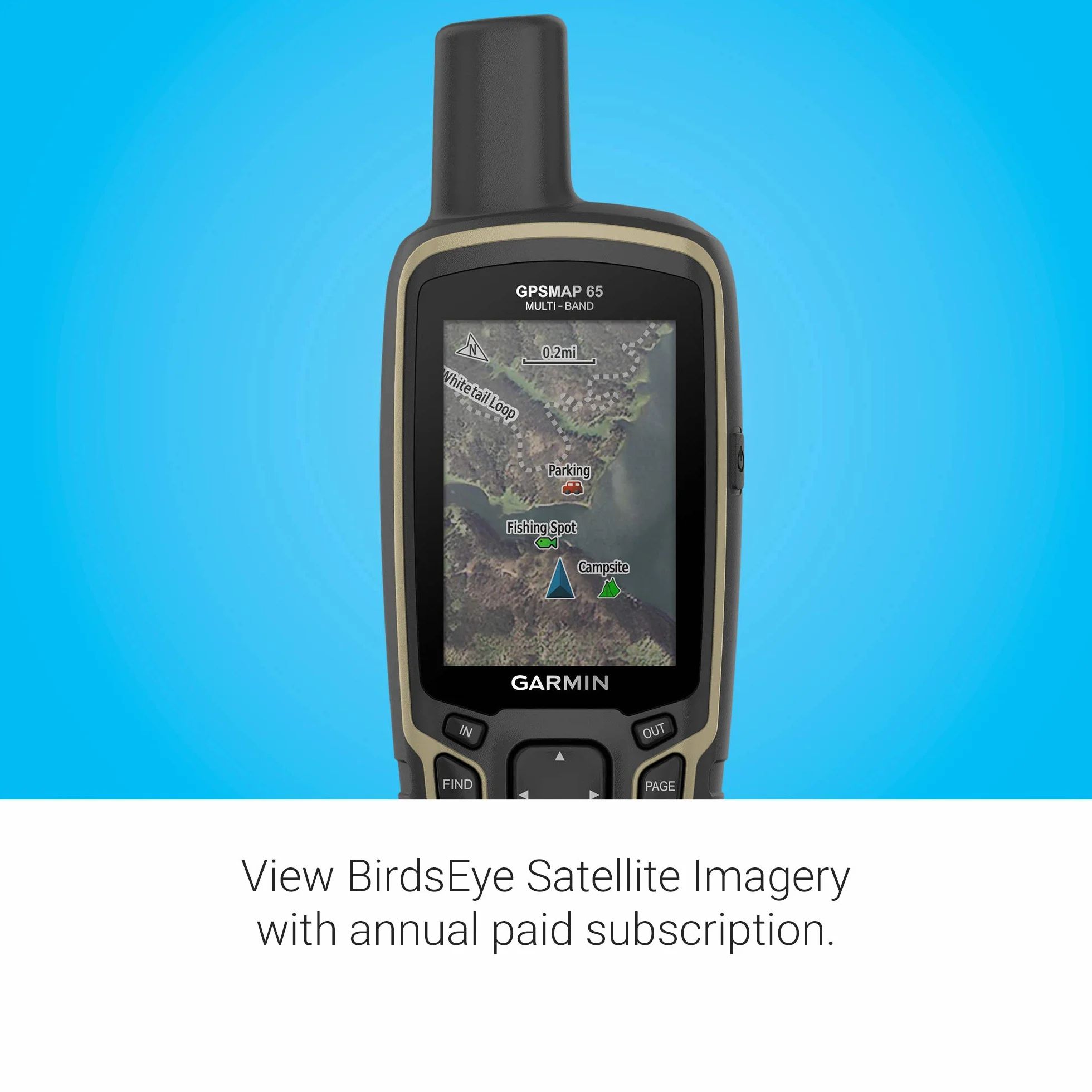 Garmin GPSMAP 65, palmare a pulsante con supporto satellitare esteso e tecnologia multi-banda, display a colori da 2,6", 010-02451-00