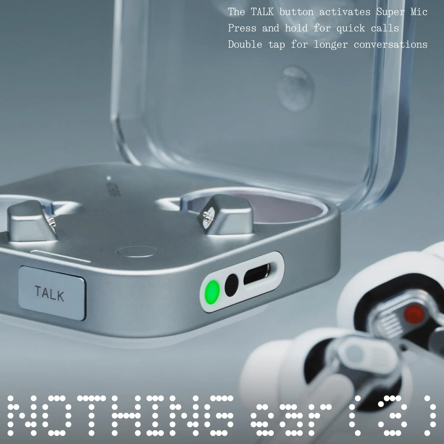 Nothing Ear (3) Auricolari Wireless In-Ear, Cancellazione Adattiva del Rumore, Audio Hi-Res compatibile con LDAC, Super Mic, IP54, Ricarica Rapida, 22 Ore di Autonomia, Android e iOS – Nero